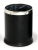 Round Waste Basket 10l Powder Coated & Stainless Steel Ring Black