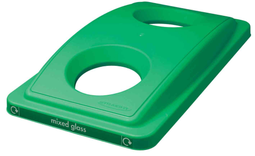 2 Hole Mixed Glass Lid, Green (for Slimline Bins)