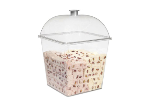 Polycarbonate Cake Cover Square Small Lid and Deep Body