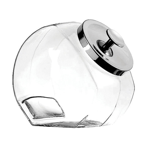 160 oz Glass Penny Candy Jar with Chrome Cover, Pack of 4 160 oz Glass Penny Candy Jar with Chrome Cover, Pack of 4