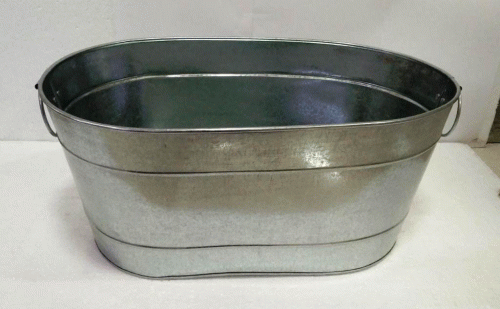 12'' Oval Ice Bucket, Galvanised