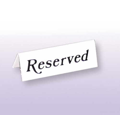 Reserved Table Sign White Pack of 20