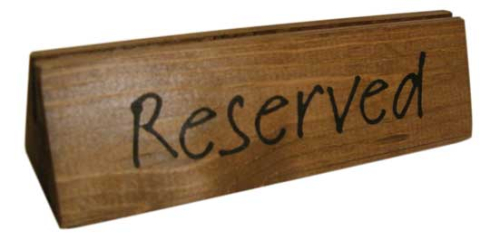 Wooden Reserved Sign 3mm Groove Pack of 10