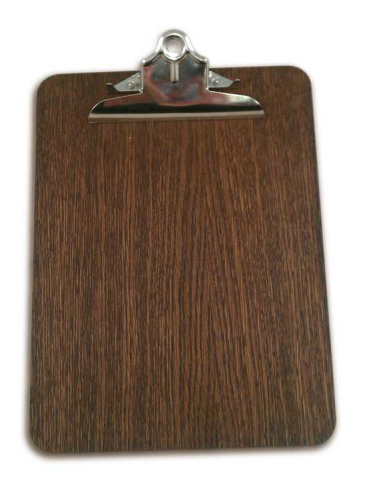 Wooden Clipboard Bulldog Clip Dark Oak Stain A4