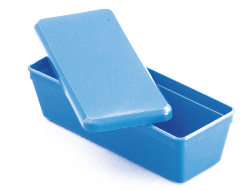 Instrument Tray complete with Lid Blue 200 x 70 x 50mm