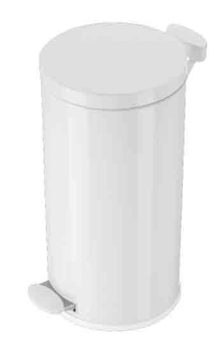 30l Pedal Operated Bin White with Galvainsed Liner