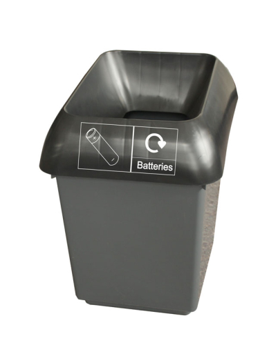Recycling Bin Comp with Blk Lid & Batteries Logo