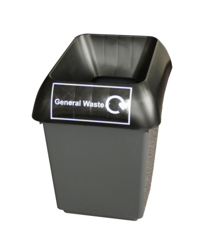 30 Litre Recycling Bin Comp with Blk Lid & General Waste Logo