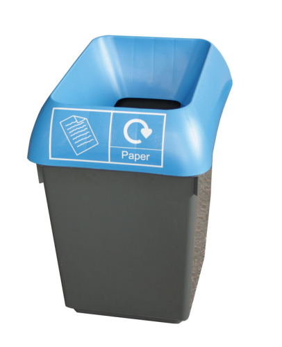 30 Litre Recycle Bin Complete with Blue Lid & Paper Logo