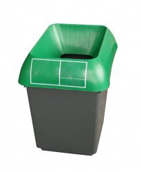 30 Litre Recycling Bin Complete with Green Lid & Other Recycling Label