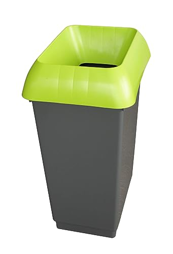 30 Litre Recycling Bin with Green Lid & Recycling Label