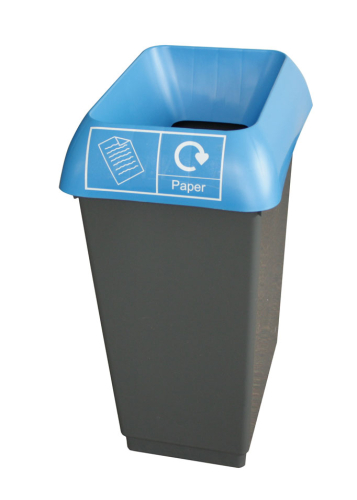 50 Litre Recycling Bin Complete with Blue Lid & Paper Logo