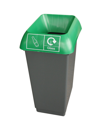 50 Litre Recycling Bin Complete with Green Lid & Glass Logo