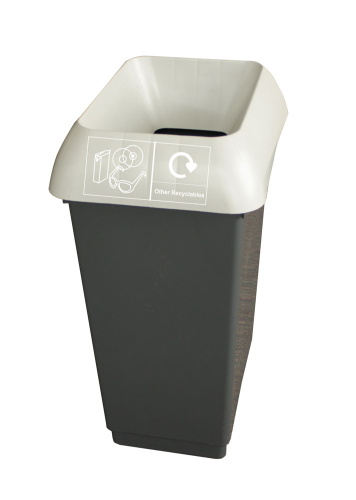 50 Litre Recycling Bin Comp with Light Grey Lid & Other Recy Logo