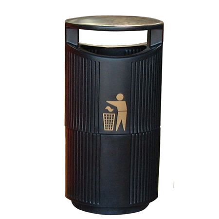 94 Litre Hooded Top Bin C/W Galv.Liner and Lock, Black