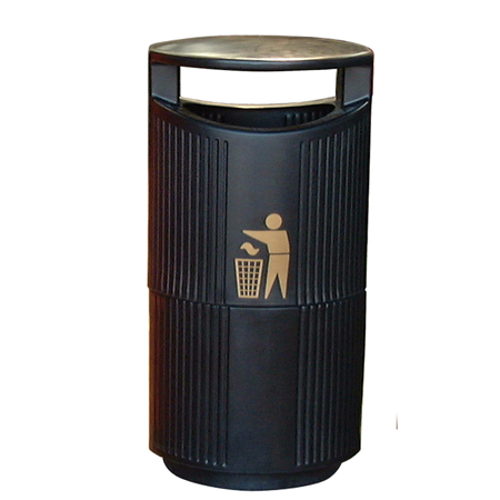 94 Litre Hooded Top Bin C/W Galv.Liner and Lock, Black 94 Litre Hooded Top Bin C/W Galv.Liner and Lock, Black