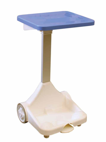 Free Standing Sack Holder, White with Blue Lid