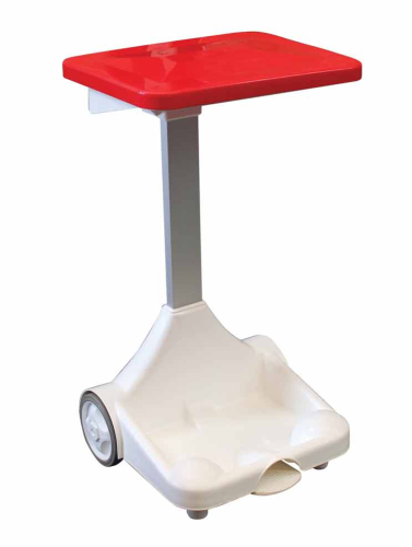 Free Standing Sack Holder, White with Red Lid