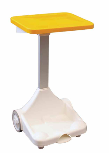 Free Standing Sack Holder, White with Yellow Lid