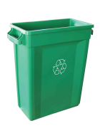 60 Litre Container, with Recycling Logo, Green