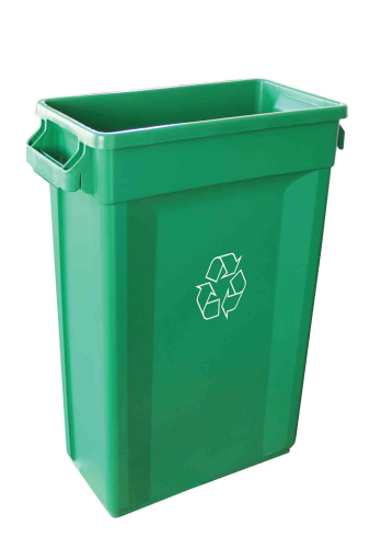 87 Litre Container, with Recycling Logo, Green