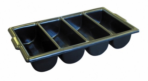 Black 4 Compartment Cutlery Tray