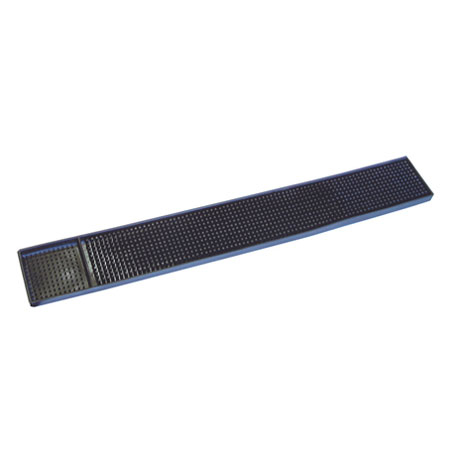 Bar Rail Mat, Black with Stainless Steel Frame