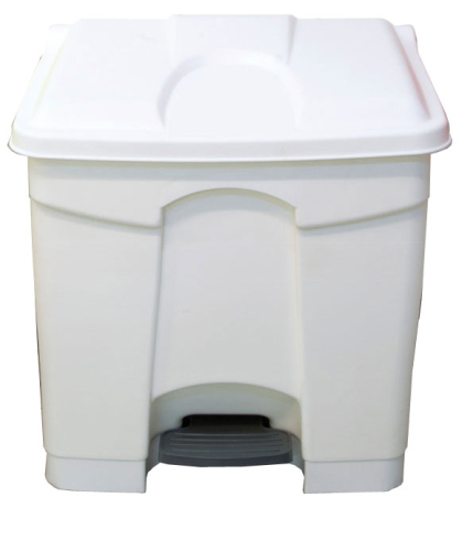 30 Litre All White Step On Container Pack of 5