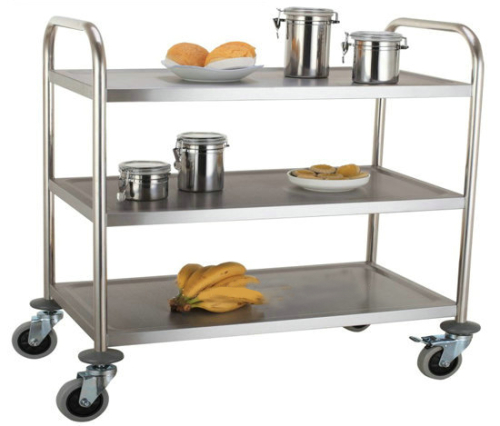 3 Tier Stainless Steel Trolley, 825 x 405 x 710 Round Tube