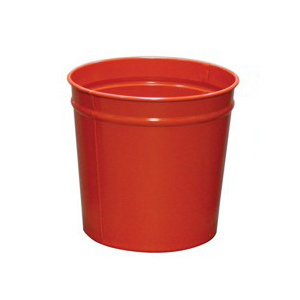 Steel Wastebasket, Circular, Red