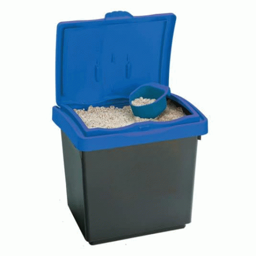 30 Litre Salt Bin with Scoop Black Base Blue Lid 30 Litre Salt Bin with Scoop Black Base Blue Lid